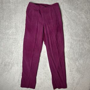 NANCY BOLEN Silk Purple Pants Size 4 Dressy Straight Leg Side Zip Vintage ￼